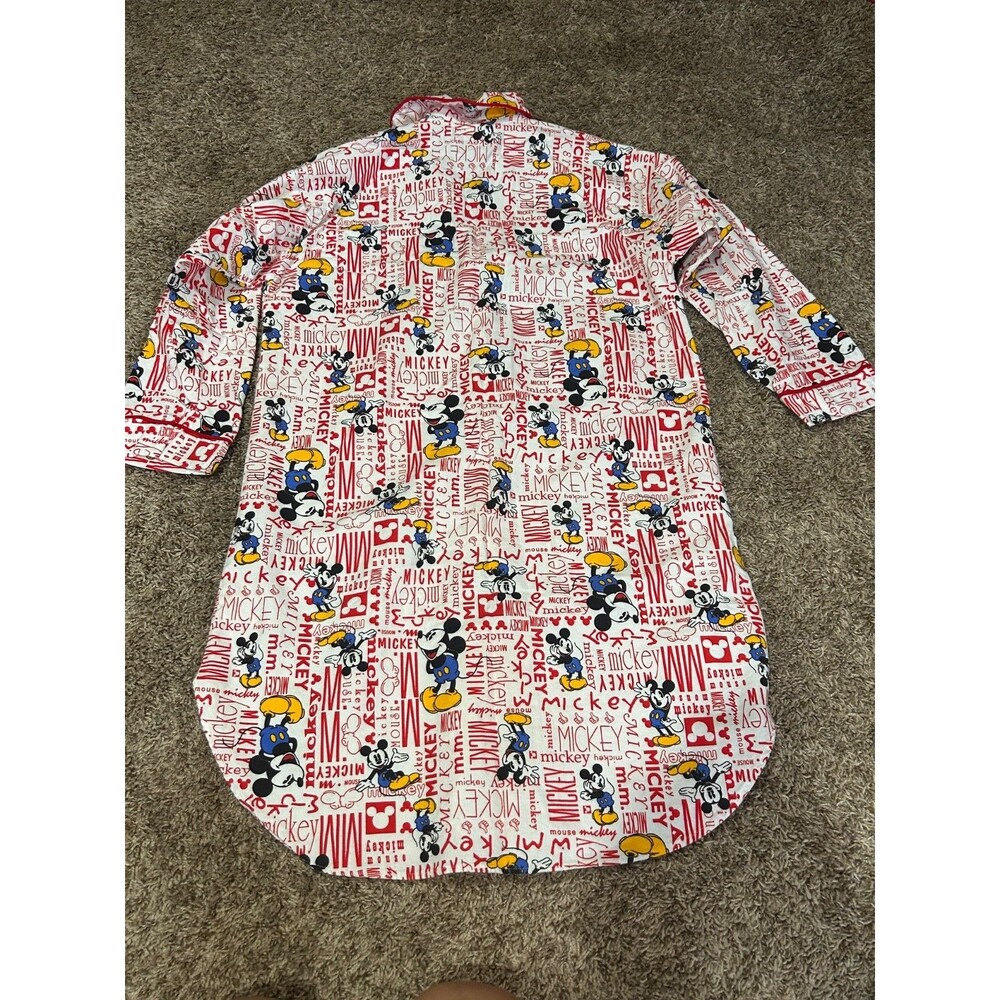 vintage Mickey And Co Women’s Cotton Nightgown Mickey Mouse Medium flannel - Picture 9 of 9